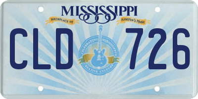 MS license plate CLD726
