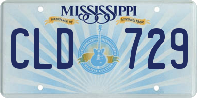 MS license plate CLD729