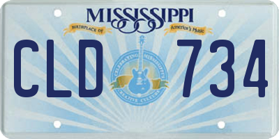 MS license plate CLD734
