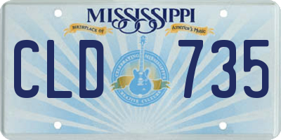 MS license plate CLD735