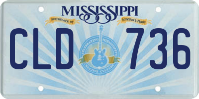 MS license plate CLD736