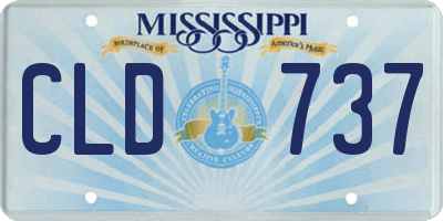 MS license plate CLD737