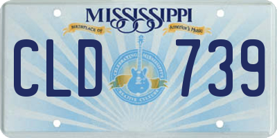 MS license plate CLD739