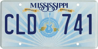 MS license plate CLD741