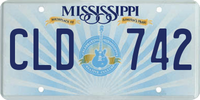 MS license plate CLD742