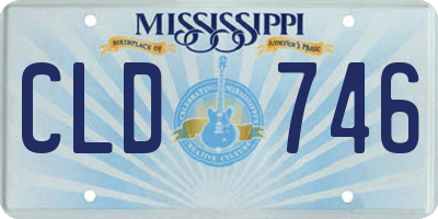 MS license plate CLD746