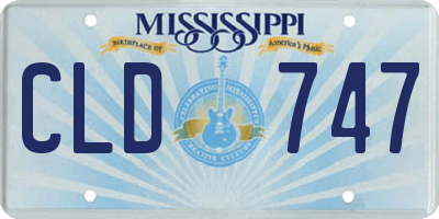 MS license plate CLD747