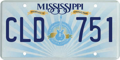 MS license plate CLD751