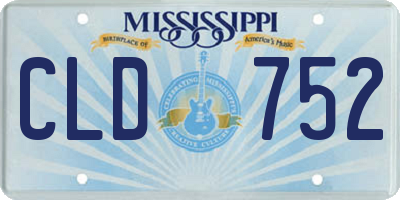 MS license plate CLD752