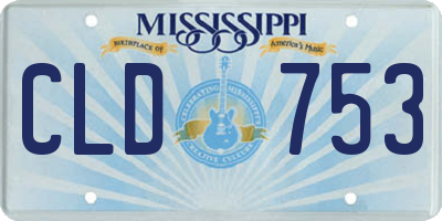 MS license plate CLD753