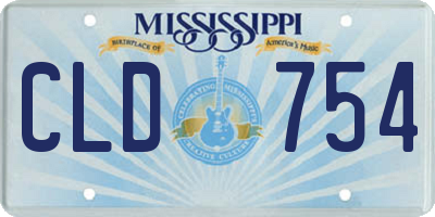 MS license plate CLD754