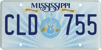 MS license plate CLD755