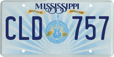 MS license plate CLD757
