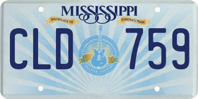 MS license plate CLD759