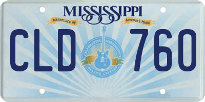 MS license plate CLD760