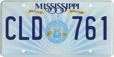 MS license plate CLD761