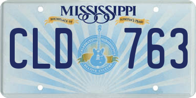 MS license plate CLD763
