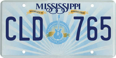 MS license plate CLD765