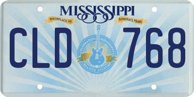 MS license plate CLD768