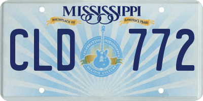 MS license plate CLD772