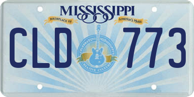 MS license plate CLD773
