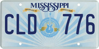 MS license plate CLD776
