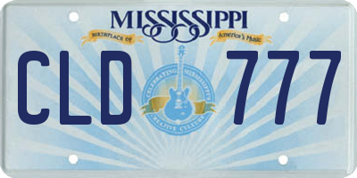 MS license plate CLD777