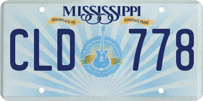 MS license plate CLD778