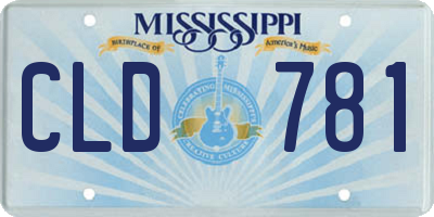 MS license plate CLD781
