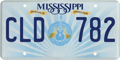 MS license plate CLD782