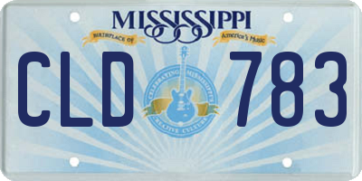 MS license plate CLD783