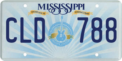 MS license plate CLD788