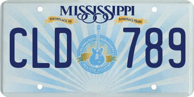 MS license plate CLD789