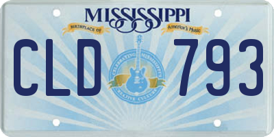 MS license plate CLD793