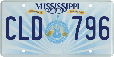 MS license plate CLD796