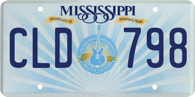 MS license plate CLD798