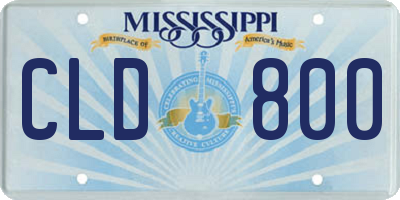 MS license plate CLD800
