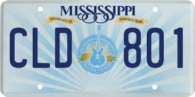 MS license plate CLD801