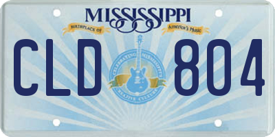 MS license plate CLD804