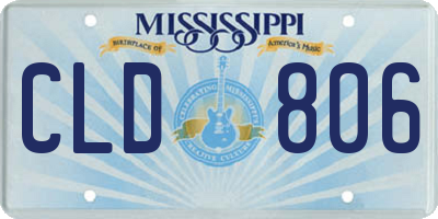 MS license plate CLD806
