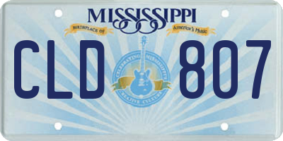 MS license plate CLD807
