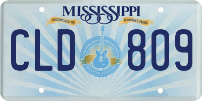 MS license plate CLD809