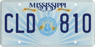 MS license plate CLD810