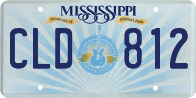 MS license plate CLD812