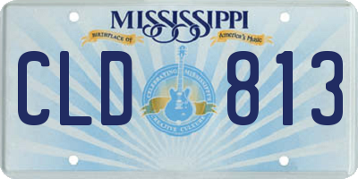 MS license plate CLD813