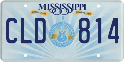 MS license plate CLD814