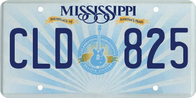 MS license plate CLD825