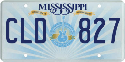 MS license plate CLD827