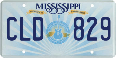 MS license plate CLD829