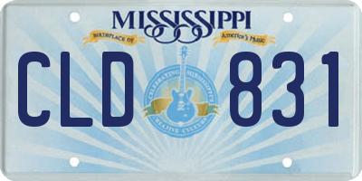 MS license plate CLD831